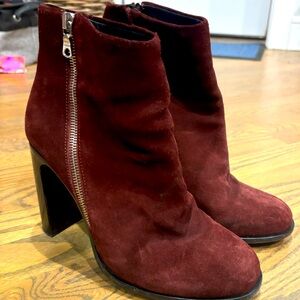 Rag & Bone suede Burgundy heeled bootie